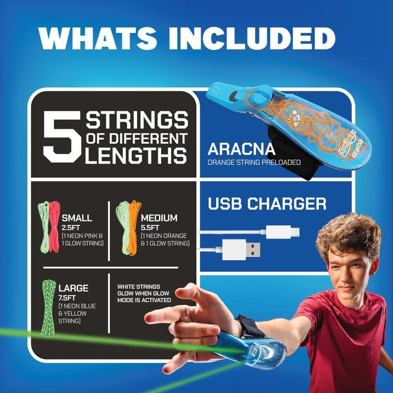 49% OFF This Week Promotions🎉🎉World's First String Launching Webshooter that Glows-In-the-Dark