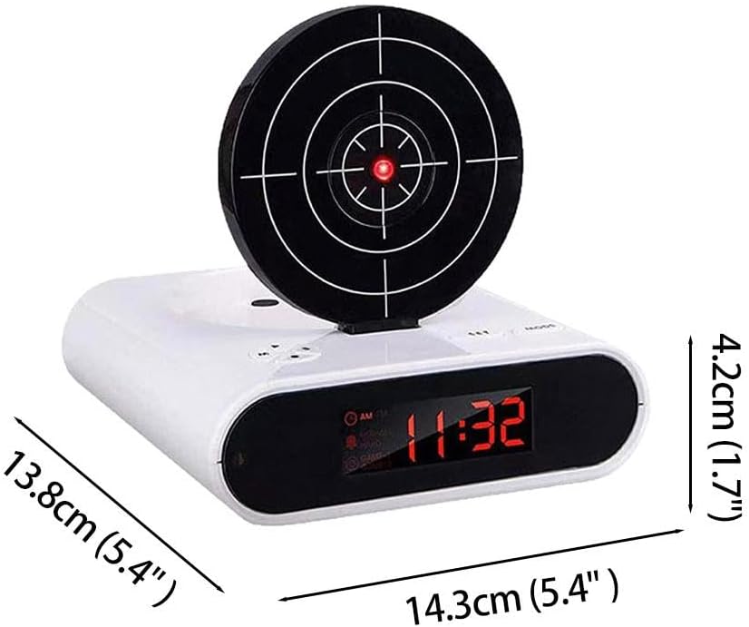 Shooting Game Digital Shot Timer Alarm Clock, Interactive Wake You Shoot Personalized LED Display Bedside Ki-ds Adults Fun Gift Bedroom Office