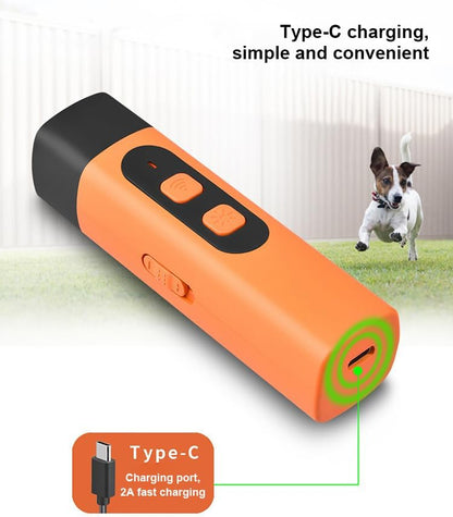 Dog Bark Deterrent Stop Barking Device Convertible Ultrasonic Bark Control Device with LED Flashlight - Ideal for Indoor & Outdoor