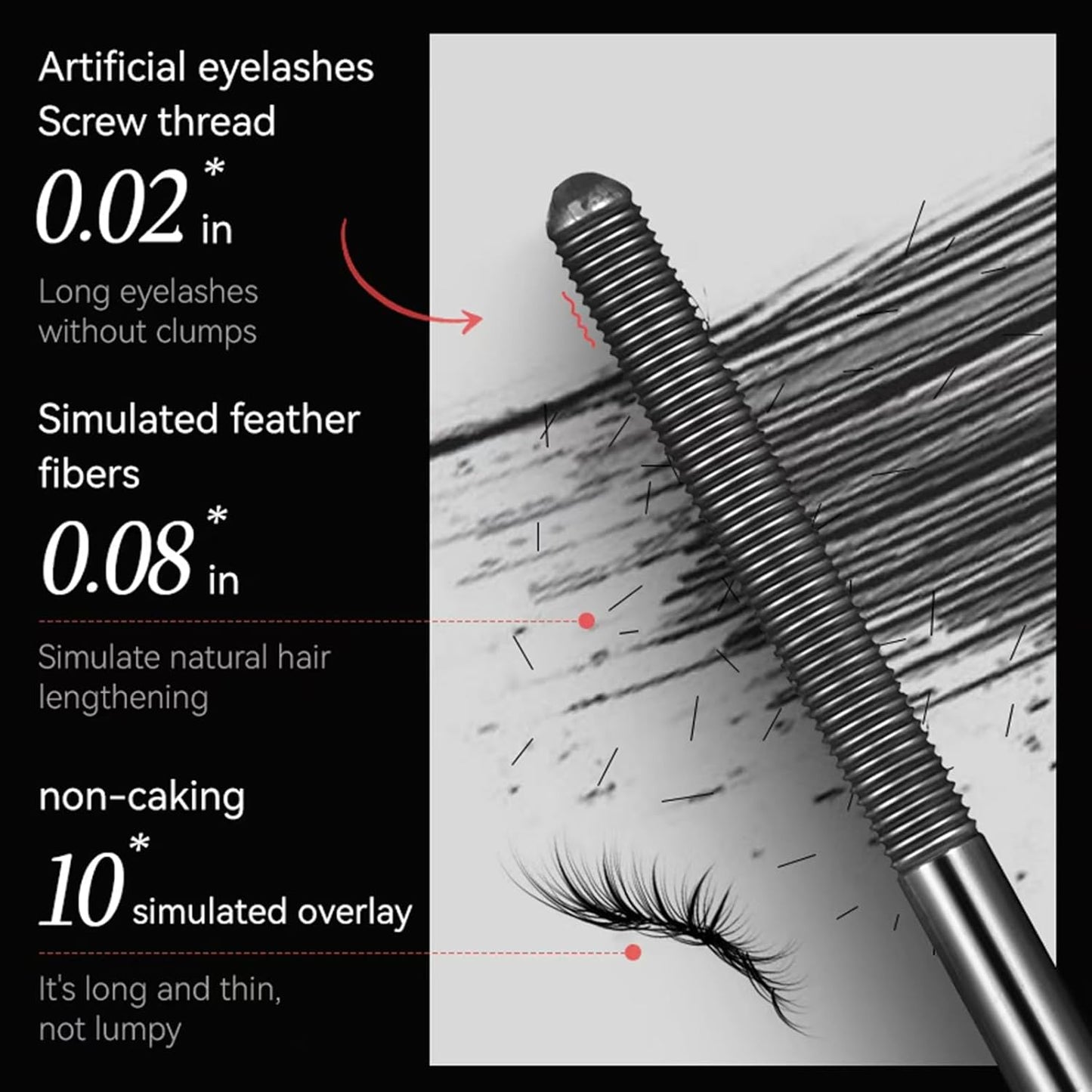 Iron Wand Mascara - Telescopic Tubing Mascara, Liquid LashExtensions Effect, Waterproof & Long-Lasting, No Flaking,No Clumping, 3D Curling Wand for Bold, Defined Lashes(Black)