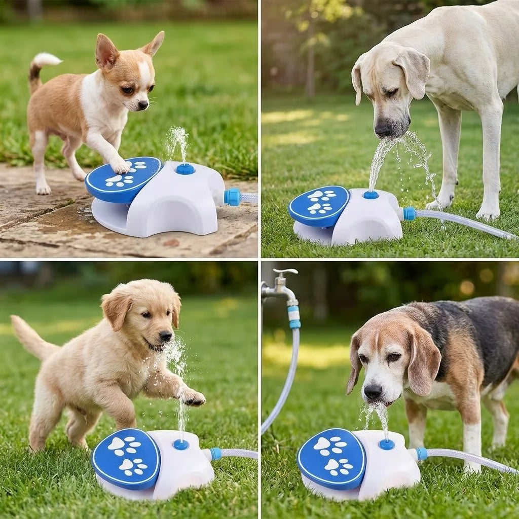 The Ultimate 2-in-1 Outdoor Dog Water Oasis: Paw-Activated Fountain & Splash Pad