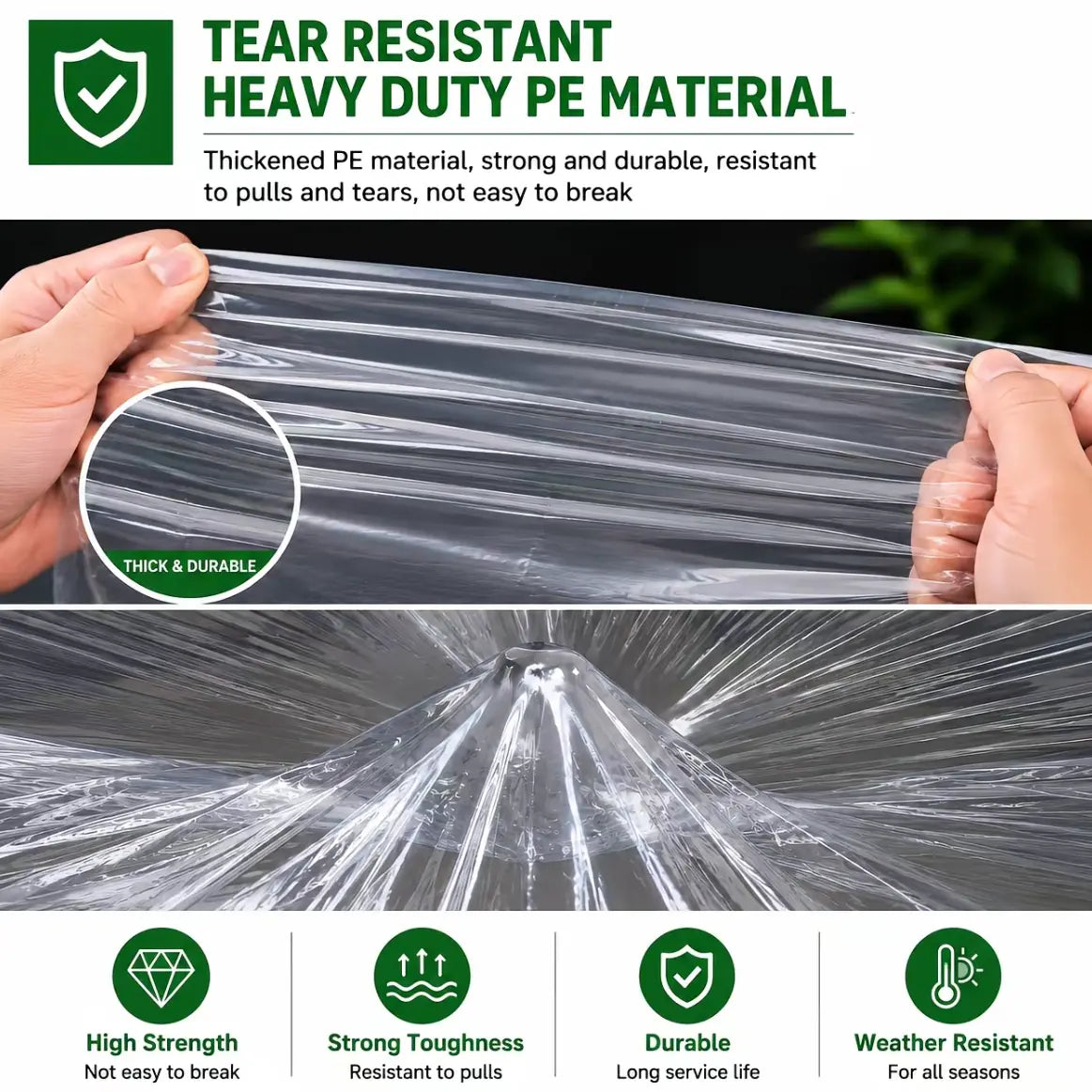 🌧️ RainShield Pro Transparent Waterproof Tarp – Heavy-Duty Outdoor Cover with Secure Grommets