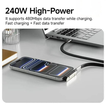 🔥240W SuperCharge 360° Rotating Invisible Stand Detachable 2-in-1 Charging Cable