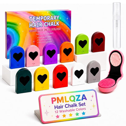 No Harm Temporary Hair Dye 🎉 Heart‑Shaped Hair Chalk, Ideal For Birthday & Festival Looks