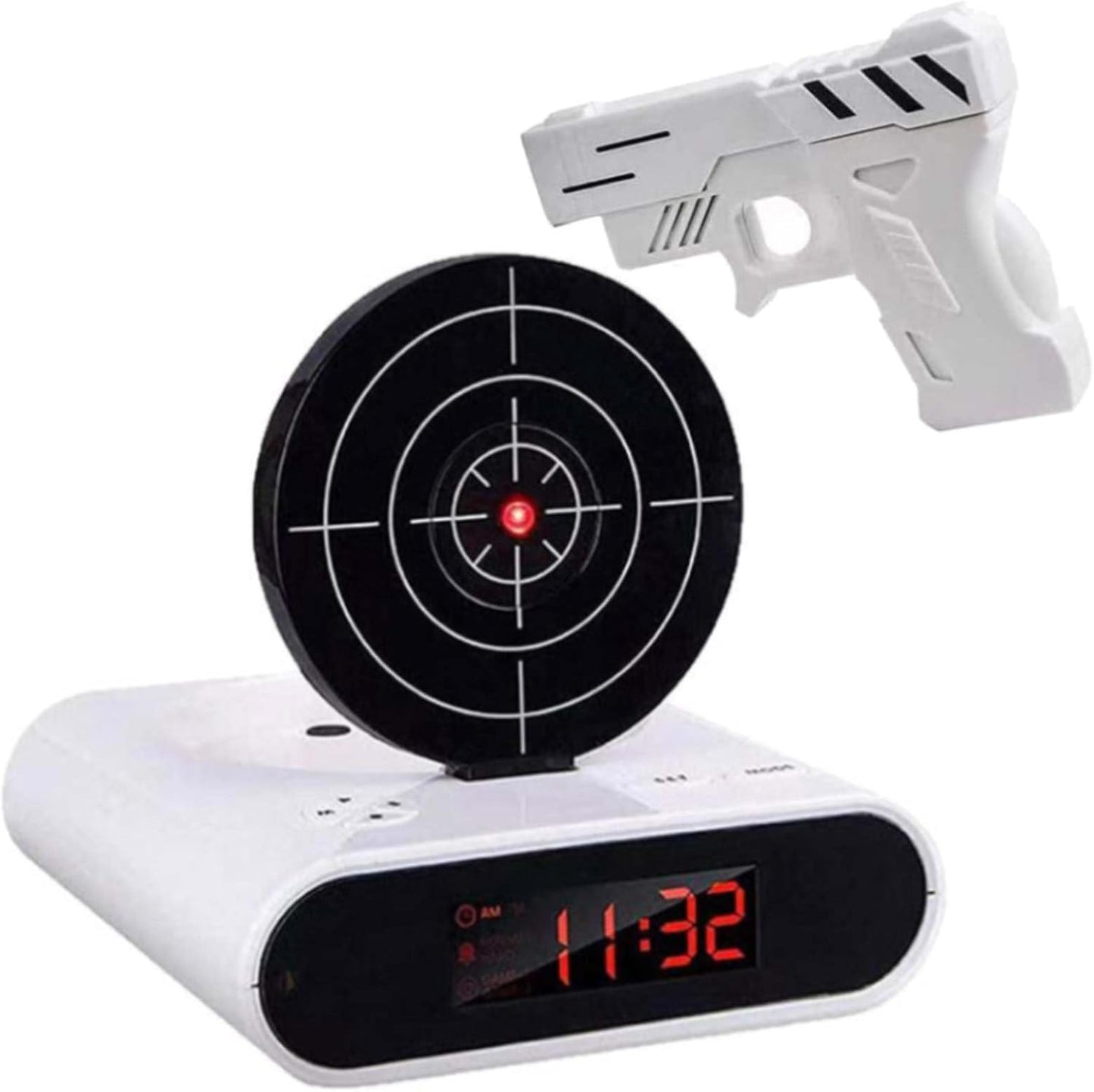 Shooting Game Digital Shot Timer Alarm Clock, Interactive Wake You Shoot Personalized LED Display Bedside Ki-ds Adults Fun Gift Bedroom Office