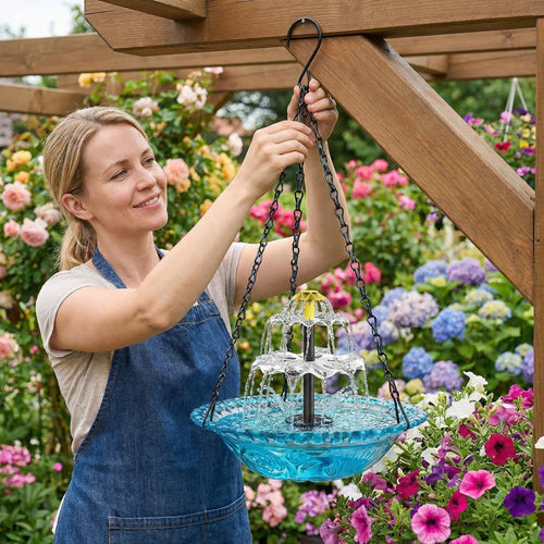 🎁 Limited-Time Offer | Solar Cascade Hanging Bird Bath Fountain  -$AC