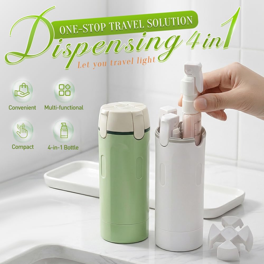 4-in-1 Leakproof Rotatable Travel Dispenser Set