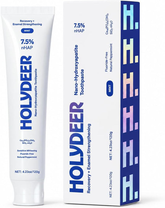 Nano-Hydroxyapatite Toothpaste, Mint, 7.5% nHAP, Fluoride-Free, Sensitive Whitening, Enamel Strengthening, 4.23 oz