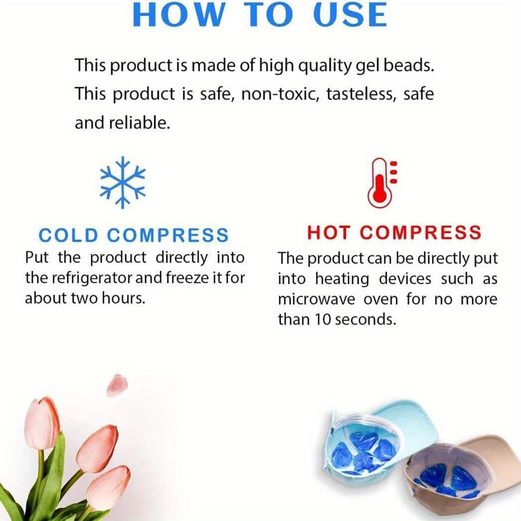 Ice Pack for Hard Hat, Reusable Cooling Gel Ice Packs for Hats, Foldable Fishing Hat Cooling Pad, Breathable Helmet Cool Liner for Comfortable Under-Hat Ice Liner for Running, Camping (Blue)