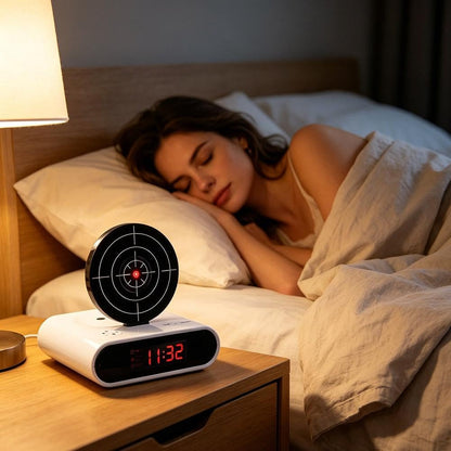 Shooting Game Digital Shot Timer Alarm Clock, Interactive Wake You Shoot Personalized LED Display Bedside Ki-ds Adults Fun Gift Bedroom Office
