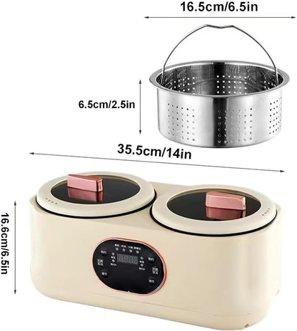 No More Cooking Conflicts✨2‑In‑1 Dual Liner Smart Slow Cooker For Different Dishes