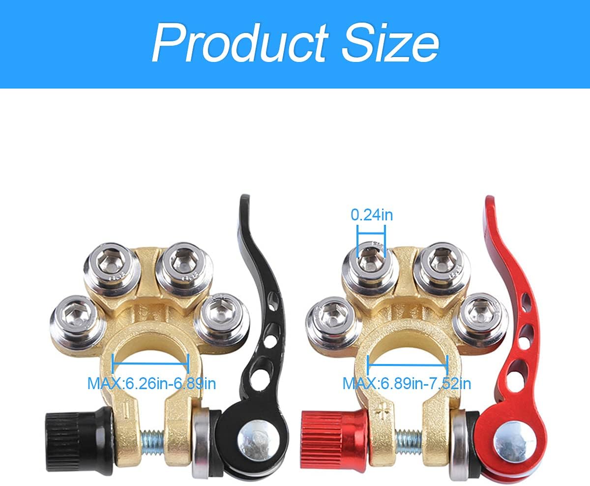 🔌4-Way Quick Release Brass Car Battery Terminal Connectors