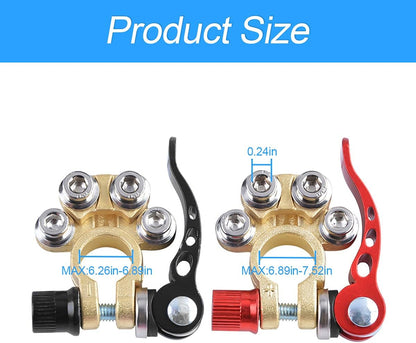 🔌4-Way Quick Release Brass Car Battery Terminal Connectors