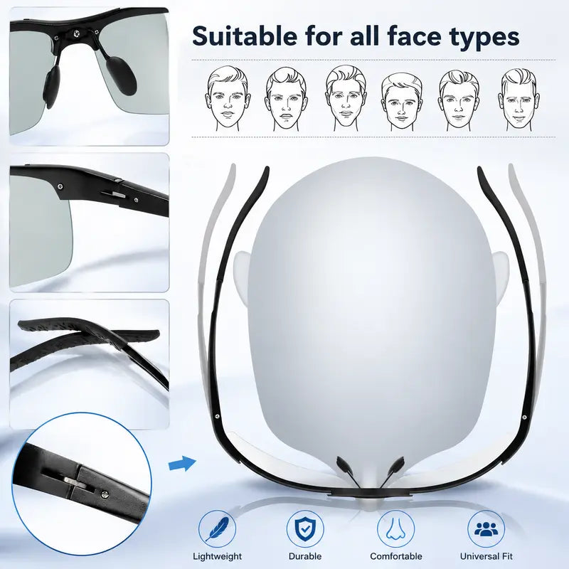 Unisex Fashion Polarized Sunglasses, UV400 Anti Blue Light Sun Glasses for Photography Hiking Beach Outdoo