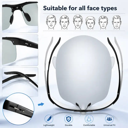 Unisex Fashion Polarized Sunglasses, UV400 Anti Blue Light Sun Glasses for Photography Hiking Beach Outdoo