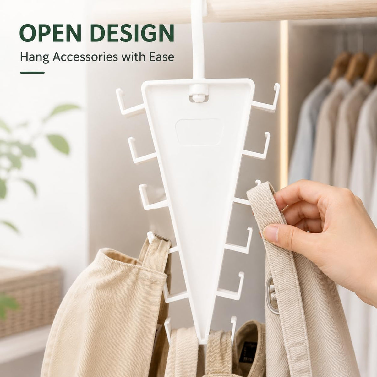 12‑Hook Closet Hanger Organizer | Hang Shirts, Hats, Belts & Scarves All‑in‑One