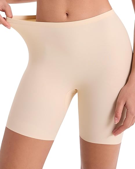 Women's Seamless Slip Shorts Under Dresses - Cooling Anti Chafing Boyshort Underwear, Yoga Boxer Panties Summer