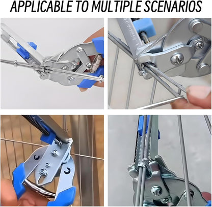 M-Type Hog Ring Pliers Kit - Heavy Duty Automatic Feeding Cage Clamp Tool with 1200 Galvanized M-Clips for Upholstery, Fencing, and Commercial Animal Cage Installation (Black)