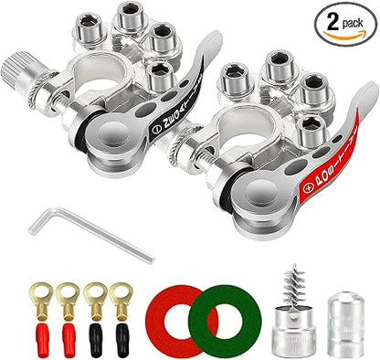 🔌4-Way Quick Release Brass Car Battery Terminal Connectors