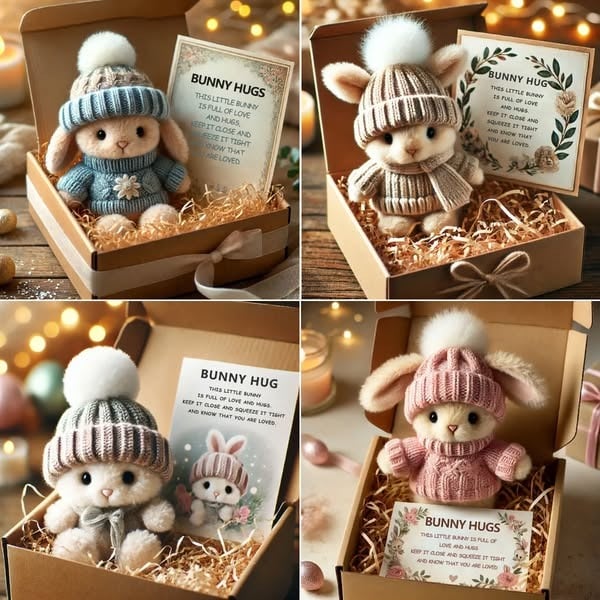 🎉Special Sale🐇Handmade Mini Bunny Hug Cute Easter Gift🎁