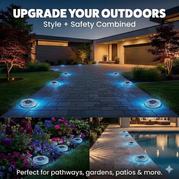 🛋️Solar Disk Lights – Handcrafted Mosaic Outdoor LED Waterproof In-Ground & Tabletop Wireless Lighting