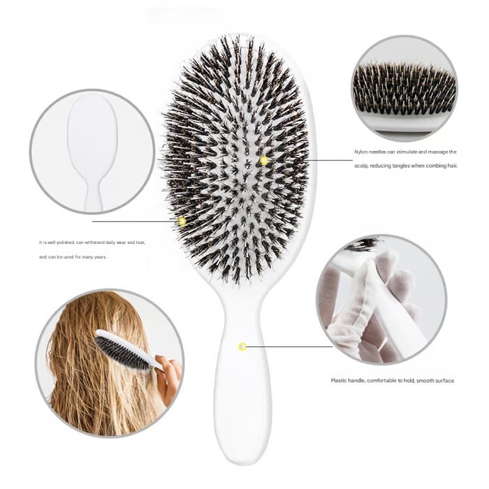 Viral World-Famous 5x Sold Out Paddle Brush - Smoother, Stronger, Shinier Hair - Boar Bristle Brush with Nylon Bristles and Microsphere Massaging Tips