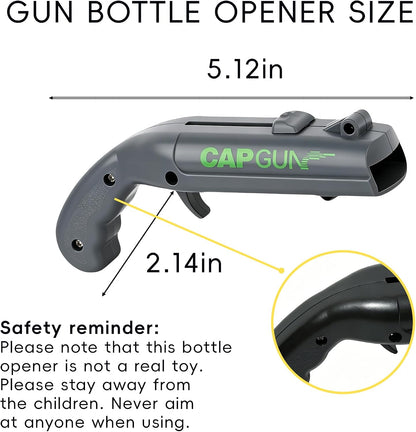 Shoot Bottle Caps! Novelty Gun‑Shape Bottle Opener For Party & Bar