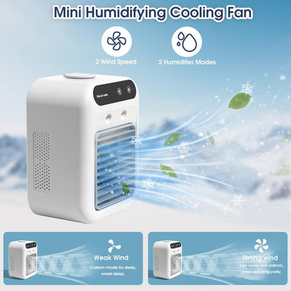 Portable AC for Car, 25W Rechargeable Portable Air Conditioners, Mini AC Unit 2 Cool Air Spray, Personal Cooling Fan with 2 Speeds, Small Room Air Conditioners for Bedroom, Office, Outdoor