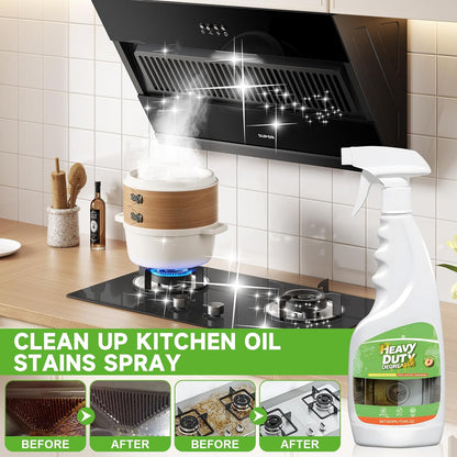 Heavy Duty Degreaser, 500ML Kitchen Cleaner Spray, All Purpose Cleaner Multi forStove, Range Hood, Cooktop & Kitchen Surface