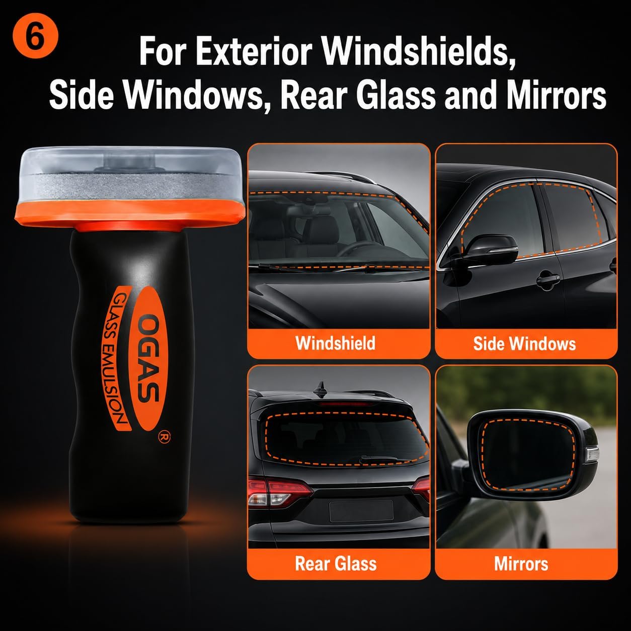 Glass Oil Film Remover for Car, 100g Car Windshield Cleaner with Sponge Applicator, Glass Emulsion Cleaner for Oil Film, Road Grime, Water Spots, Rainy Night Visibility, Exterior Auto Glass Only