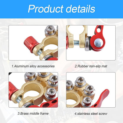 🔌4-Way Quick Release Brass Car Battery Terminal Connectors