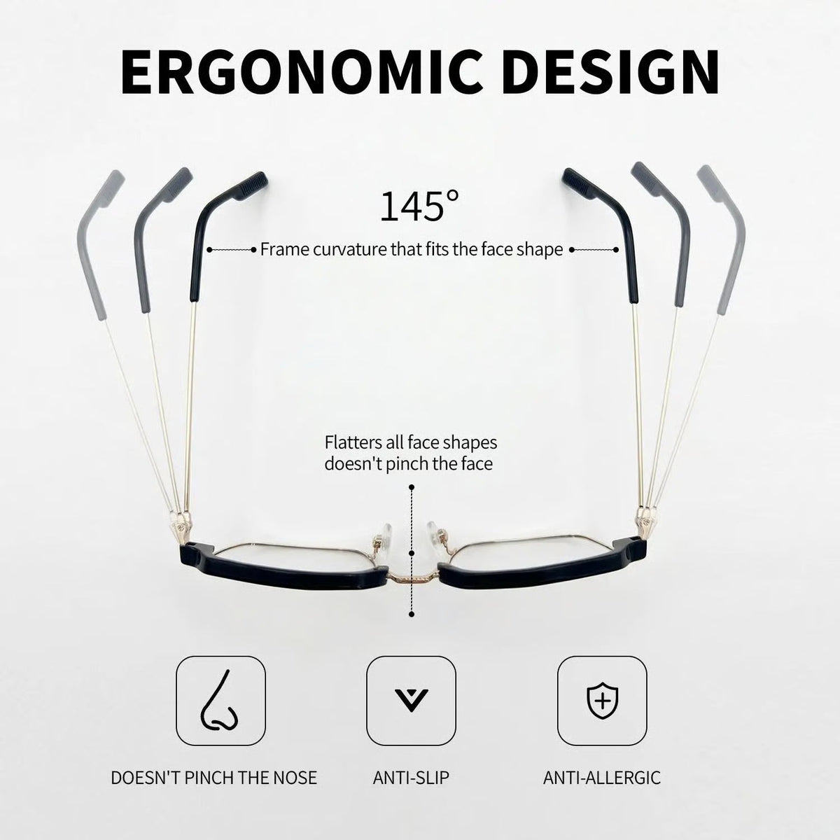 Dual Focus Anti Blue Light Glasses, All-Day Comfort Wear Without Dizziness for Men & Women