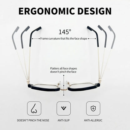 Dual Focus Anti Blue Light Glasses, All-Day Comfort Wear Without Dizziness for Men & Women