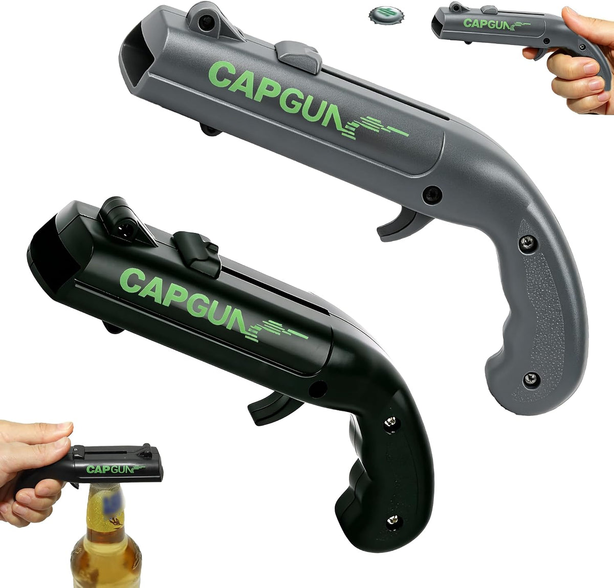 Shoot Bottle Caps! Novelty Gun‑Shape Bottle Opener For Party & Bar