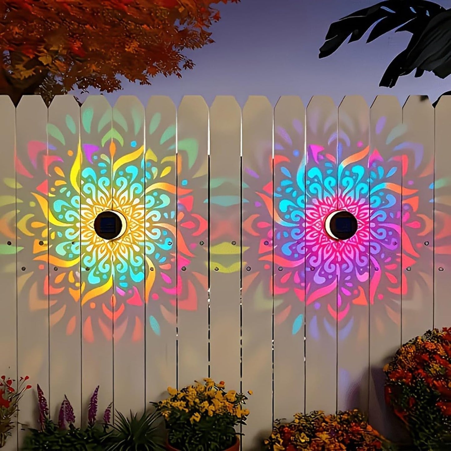 Solar Mandala Lights Outdoor Wall