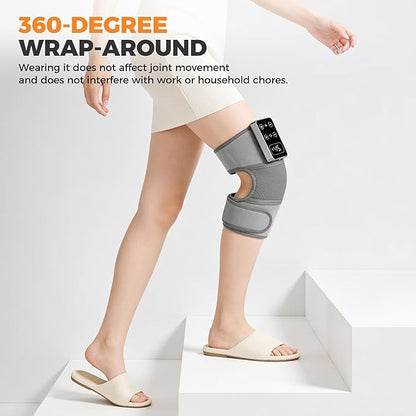 YAZHI Cordless Knee Massager for Pain Relief – Electric Heated Knee Brace, 5 Heat Levels & 3 Massage Modes, Gifts for Men and Women
