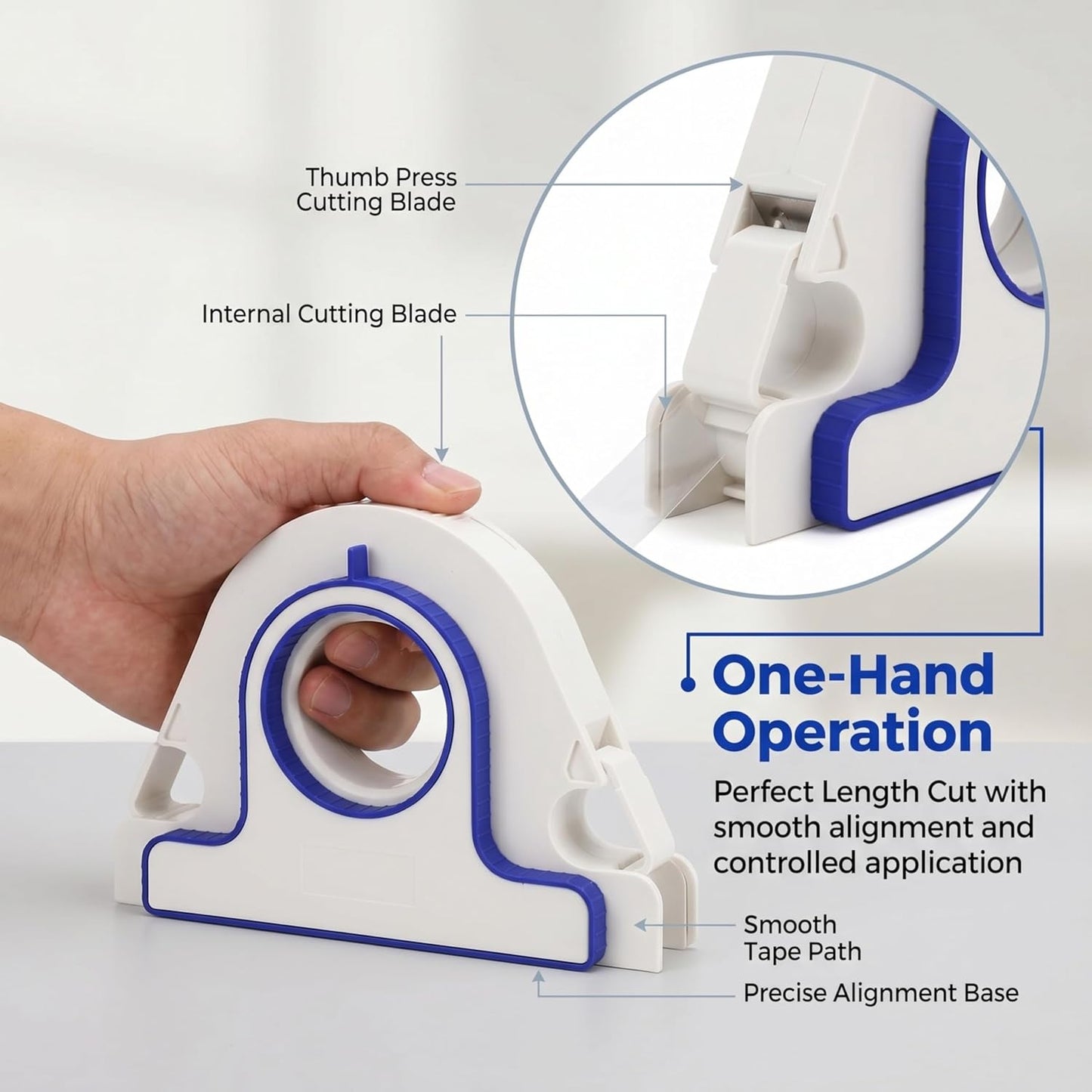 Masking Master Painters Tape Applicator, 5X Faster Tape Dispenser with Integrated Scraper, One-Step Precision Paint Tape Tool for Baseboards Windows Door Frames, Bleed-Proof Clean Paint Lines