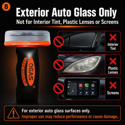 Glass Oil Film Remover for Car, 100g Car Windshield Cleaner with Sponge Applicator, Glass Emulsion Cleaner for Oil Film, Road Grime, Water Spots, Rainy Night Visibility, Exterior Auto Glass Only