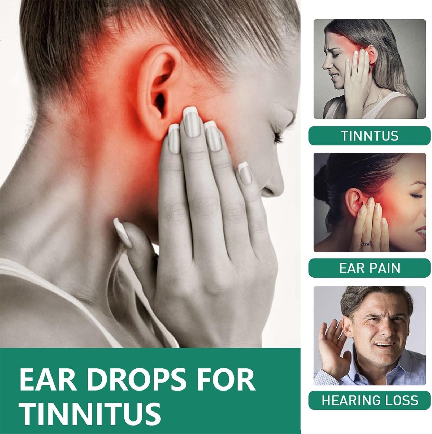 Tinnitus Relief for Ringing Ears Drops, Natural Ears Support Drops, Effective Support for Men & Women to Reduce Ear Noise, Improve Hearing