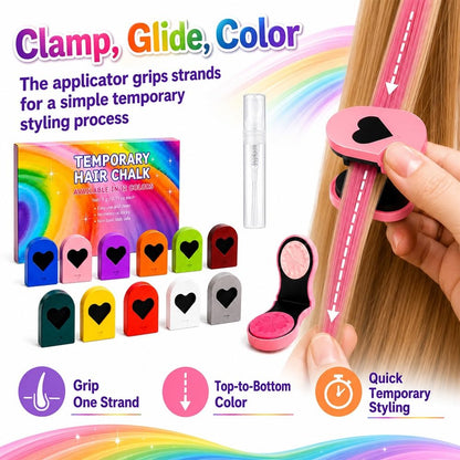 No Harm Temporary Hair Dye 🎉 Heart‑Shaped Hair Chalk, Ideal For Birthday & Festival Looks