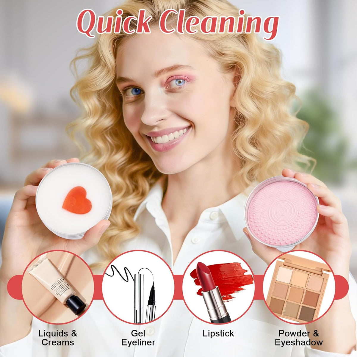 Silicone Makeup Brush Cleaning Pad with Soap