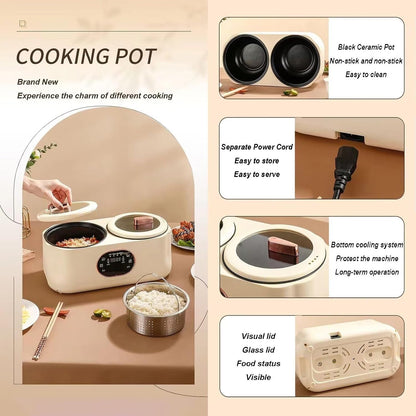 No More Cooking Conflicts✨2‑In‑1 Dual Liner Smart Slow Cooker For Different Dishes