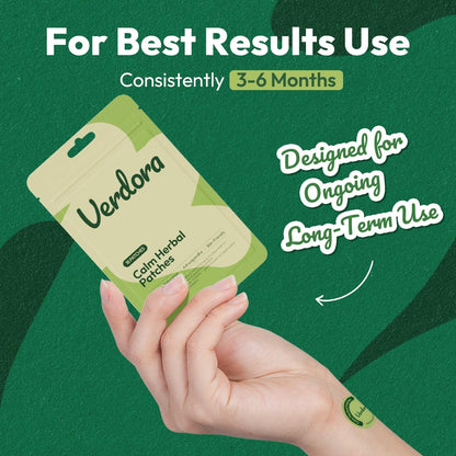 VERDORA Worrying Relief Calm Patches - Natural Stress Relief Ear Patches, Natural Herbal Blend Ashwagandha, Citrus Junos Fruit Extract for Focus & Relaxation