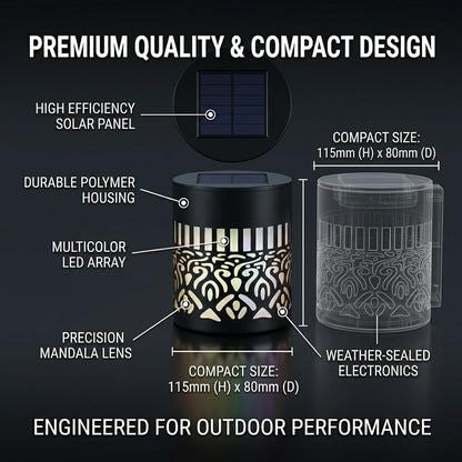 Solar Mandala Lights Outdoor Wall