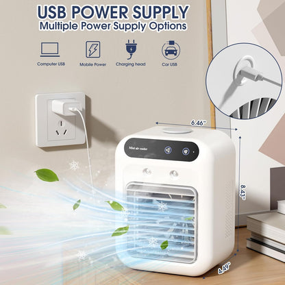 Portable AC for Car, 25W Rechargeable Portable Air Conditioners, Mini AC Unit 2 Cool Air Spray, Personal Cooling Fan with 2 Speeds, Small Room Air Conditioners for Bedroom, Office, Outdoor