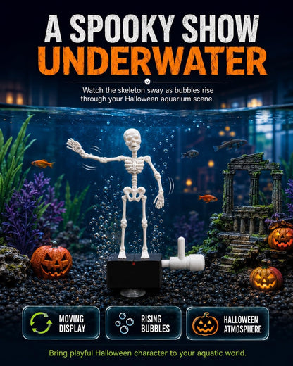 👻Make Your Aquarium Unique! Air Powered Dancing Skeleton Figurine Creates Funny Moving Scene Underwater with Bubble Aeration