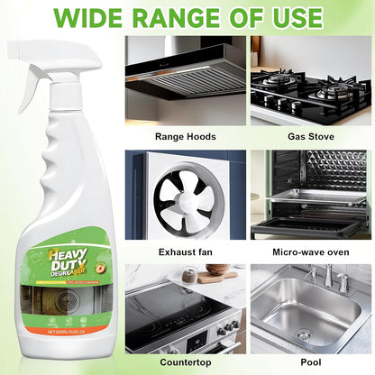 Heavy Duty Degreaser, 500ML Kitchen Cleaner Spray, All Purpose Cleaner Multi forStove, Range Hood, Cooktop & Kitchen Surface