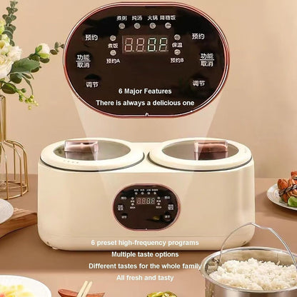 No More Cooking Conflicts✨2‑In‑1 Dual Liner Smart Slow Cooker For Different Dishes