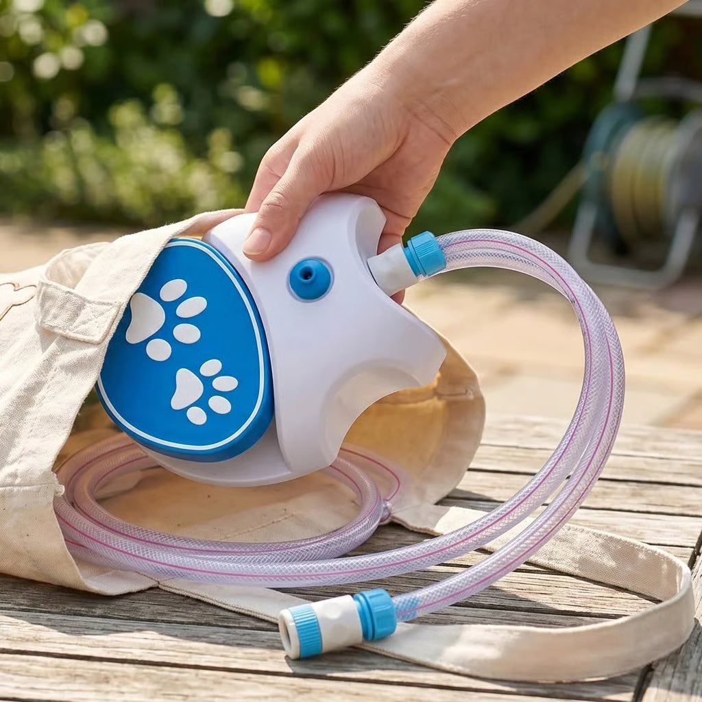 The Ultimate 2-in-1 Outdoor Dog Water Oasis: Paw-Activated Fountain & Splash Pad