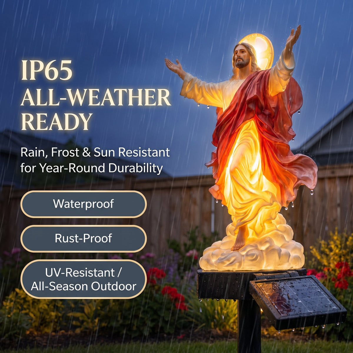 🔥Solar-Powered Illuminated Jesus Garden Statue